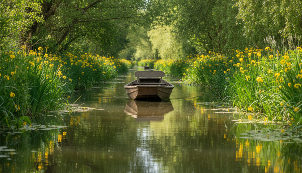 partez de l'embarcadère de la maison du marais pour une promenade inoubliable au cœur de la nature sauvage et préservée.